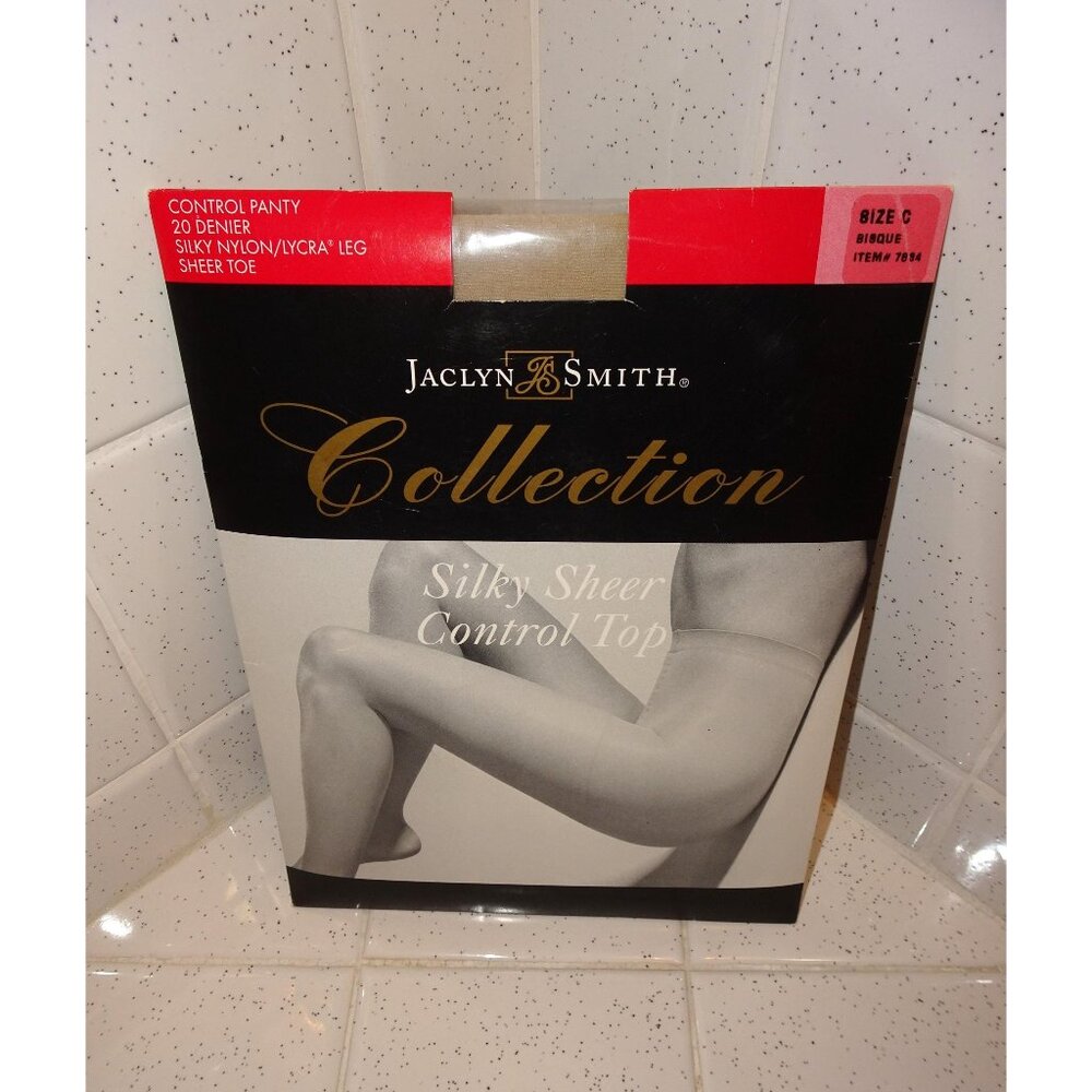 Vintage Jaclyn Smith Collection Silky Sheer Control Top Pantyhose size C bisque
